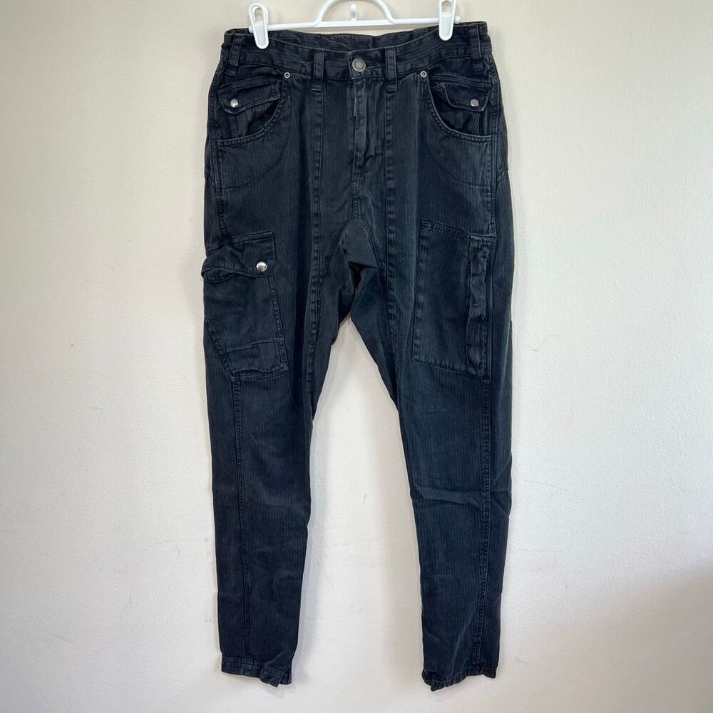 Free People Black Rule Breaker Slim Pants 4 Utility Harem Women